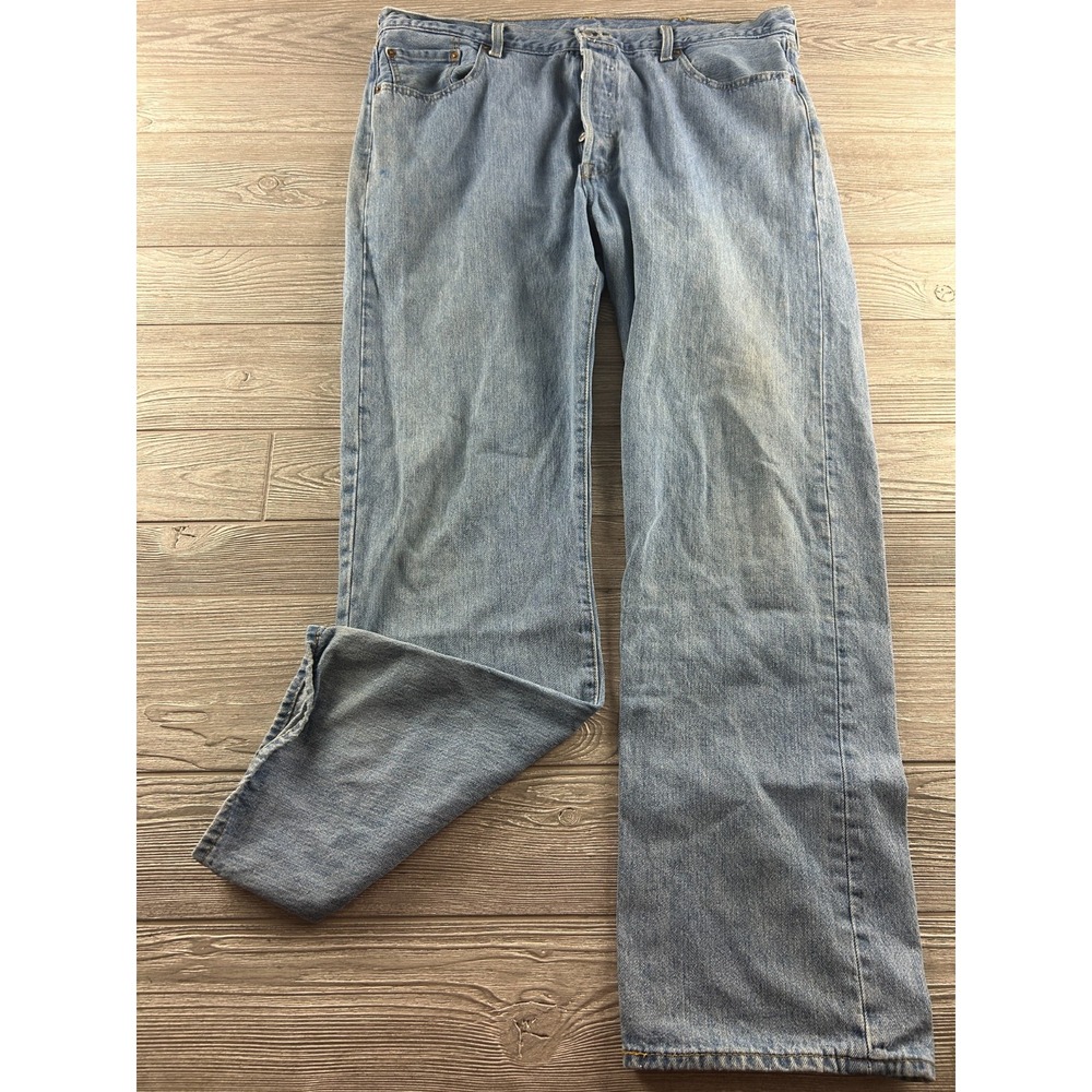 Levis 501 Jeans Mens 40x34 Blue Denim Straight Leg Button Fly Classic Pants